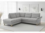 Ecksofa SIT & MORE "Pamela, B: 218 cm, L-Form, wahlweise mit Schlaffunktion und Bettkasten", grau (silber), B:218cm H:90cm T:212cm, 100% Polyester, Sofas, Ecksofa, mit Federkern