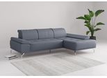 Ecksofa OTTO HOME "Caluna", bunt (graublau), B:280cm H:81cm T:174cm, Sofas, Ecksofa, Inkl.Sitztiefenverstellung, wahlweise mit Kopf- und Armteilverstellung