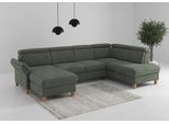 Wohnlandschaft OTTO HOME "Glendale, U-Form", grün (jungle), B:321cm H:84cm T:193cm, 90% Polyester, 10% Polyamid, Sofas, Wohnlandschaft, inkl. Kopfteilverstellung, wahlweise mit Vorziehsitz und Bettkasten