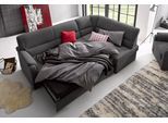 Ecksofa SIT & MORE "Pisa L-Form", grau (anthrazit), B:245cm H:89cm T:161cm, NaturLEDER (echtes Rindsleder), Korpus in Kunstleder SOFTLUX;Luxus-Microfaser (90% Polyester, 10% Polyamid);Struktur (100% Polyester);Luxus-Microfaser ALTARA NUBUCK (100% Polyester), Sofas, Ecksofa, mit Federkern, wahlweise mit Schlaffunktion