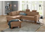 Ecksofa OTTO HOME "Alta L-Form", braun, B:250cm H:89cm T:201cm, Struktur ( 100% Polyester);Struktur fein ( 100% Polyester);Luxus-Microfaser ALTARA NUBUCK (100% Polyester), Sofas, Ecksofa, mit Federkern und Kontrastnaht, Füße Buche eichefarben