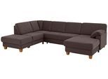 Wohnlandschaft HOME AFFAIRE "Belfort U-Form", braun (dunkelbraun), B:314cm H:88cm T:91cm, Luxus-Microfaser Vintageoptik(100% Polyester);Struktur fein ( 100% Polyester);Luxus-Microfaser ALTARA NUBUCK (100% Polyester), Sofas, Wohnlandschaft, mit Federkern, wahlweise mit Schlaffunktion und Stauraum