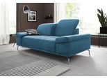 2-Sitzer OTTO HOME "Caluna", blau (azur), B:202cm H:97cm T:111cm, Luxus-Microfaser Vintageoptik (100% Polyester);Flachgewebe (100% Polyester);Luxus-Mikrofaser (90% Polyester, 10% Polyamid), Sofas, 2-Sitzer, mit Sitztiefen- und Kopfteilverstellung