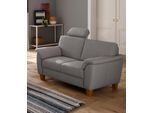 2-Sitzer OTTO HOME "Texel", grau, B:156cm H:87cm T:88cm, Struktur ( 100% Polyester);Struktur fein ( 100% Polyester);Luxus-Microfaser ALTARA NUBUCK (100% Polyester), Sofas, 2-Sitzer, mit Federkern und Kontrastnaht, Füße Buche eichefarben