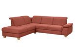 Ecksofa HOME AFFAIRE "Dalia L-Form", orange (terra), B:256cm T:221cm, Luxus-Microfaser Florence (100% Polyester);Luxus-Microfaser weich (90% Polyester, 10% Polyamid);Webstoff (100% Polyester), Sofas, Ecksofa, mit Federkernpolsterung, wahlweise mit Schlaffunktion, Bettkasten