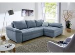 Ecksofa JOCKENHÖFER GRUPPE "Alster L-Form, B: 268 cm", blau (aquablau), B:268cm H:76cm T:161cm, Kissenbezug: 75% Baumwolle, 25% Polyester. Korpus/Basismaterial: 100% Polyester. Sitzfläche: 100% Polyester, Sofas, Ecksofa, mit Schlaffunktion, Bettkasten & Zierkissen