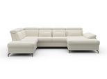 Wohnlandschaft SIT & MORE "Cabrio U-Form, B: 359 cm, mit Sitztiefen-, Arm- & Kopfteilverstellung", beige (linen), B:359cm H:87cm T:230cm, 100% Polyester, Sofas, Wohnlandschaft, 3 Nierenkissen, Federkern, optional Schlaffunktion und Stauraum