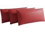 Sofakissen SIT & MORE "Vanity Leder, 3er Set, B: 60 cm", rot (feuerrot), B:60cm H:30cm T:12cm, Leder, Polsterauflagen, Sofakissen