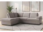 Ecksofa SIT & MORE "Moreno L-Form, B: 238 cm", grau (taupe), B:238cm H:82cm T:202cm, 100% Polyester, Sofas, Ecksofa, mit Armteilverstellung, optional Schlaffunktion