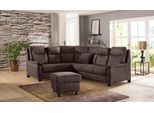 Ecksofa OTTO HOME "Boccaccio L-Form", braun (braun vintageoptik), B:265cm H:104cm T:215cm, Struktur weich (90% Polyester / 10% Polyamid);Luxus-Microfaser (100% Polyester);Luxus-Microfaser Vintageoptik(100% Polyester), Sofas, Ecksofa, mit Federkern, incl. Kopfteilverstellung, wahlweise Schlaffunktion