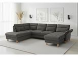 Wohnlandschaft SIT & MORE "Pamela U-Form, B: 292 cm, optional Schlaffunktion & Armteilverstellung", grau (anthrazit), B:292cm H:90cm T:212cm, 100% Polyester, Sofas, Wohnlandschaft, mit Federkern