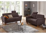 Polstergarnitur OTTO HOME "Texel", braun (dunkelbraun), Luxus-Microfaser ALTARA NUBUCK, Sitzmöbel-Sets, Polstergarnitur, als Set, mit Federkern und Kontrastnaht
