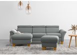 Ecksofa OTTO HOME "Lindgren L-Form", grau, B:258cm H:84cm T:169cm, 100% Polyester, Sofas, Ecksofa, wahlweise mit Bett mit klappbaren Rollen, Kasten und Kopfverstellung