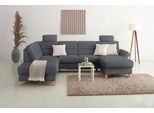 Wohnlandschaft OTTO HOME "Westerland U-Form", grau, B:303cm H:90cm T:213cm, 100% Polyester, Sofas, Wohnlandschaft, Federkern, wahlweise Schlaffunktion, Stauraum und Armlehn-Verstellung