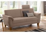 3-Sitzer OTTO HOME "Alta", beige (dunkelbeige), B:186cm H:87cm T:88cm, Struktur fein ( 100% Polyester);Luxus-Microfaser ALTARA NUBUCK (100% Polyester);Struktur ( 100% Polyester), Sofas, 3-Sitzer, mit Federkern und Kontrastnaht, Füße Buche eichefarben