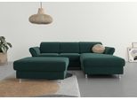 Ecksofa 2 "Apulia L-Form", grün (dunkelgrün), B:250cm H:78cm T:185cm, Webstoff (100% Polyester);Struktur weich (90% Polyester, 10% Polyamid);Luxus-Microfaser Euphoria (100% Polyester);Samtoptik (100% Polyester), Sofas, Ecksofa, wahlweise Schlaffunktion, Bettkasten und Kopf- und Armteilverstellung