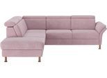 Ecksofa OTTO HOME "Calypso L-Form", rosa (altrosa), B:259cm H:85cm T:227cm, 100% Polyester, Sofas, Ecksofa, mit Relaxfunktion motorisch im Sofa 2,5- Sitzer