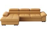 Ecksofa SIT & MORE "Viola L-Form, B: 260 cm, Arm- & Kopfteilverstellung", beige (curry), B:260cm H:73cm T:174cm, Sofas, Ecksofa, optional Schlaffunktion, Sofa mit Komfortsitz in Leder