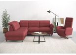 Ecksofa SIT & MORE "Grenoble L-Form mit Federkern", lila (chianti), B:247cm H:85cm T:222cm, Sofas, Ecksofa, wahlweise mit Schlaffunktion, Bettkasten, Arm- und Kopfteilverstellung