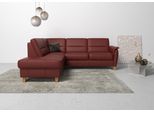 Ecksofa HOME AFFAIRE "Palmera, L-Form, B: 236 cm, Bettfunktion & Bettkasten wählbar", rot (merlot), B:236cm H:89cm T:212cm, Luxus-Microfaser (100% Polyester);Struktur (100% Polyester);Luxus-Microfaser in Lederoptik (100% Polyester), Sofas, Ecksofa, Federkern-Polsterung, Sitzhöhe 48 cm, handgefertigt, stilvolles Design