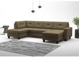 Wohnlandschaft OTTO HOME "Varese", grün (olive), B:304cm H:91cm T:170cm, Sofas, Wohnlandschaft, wahlweise mit Schlaffunktion und Bettkasten