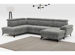 Wohnlandschaft COTTA "Hudson", grau (steel), B:324cm T:207cm, Sofas, Wohnlandschaft, mit Kopfteilverstellung, optional Schlaffunktion & Bettkasten