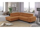 Ecksofa COTTA "Emma L-Form, B: 262 cm", braun (cognac), B:262cm H:97cm T:215cm, Sofas, Ecksofa, mit Kopfteilverstellung, optional Schlaffunktion & Bettkasten