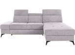 Ecksofa OTTO HOME "Cardiz L-Form", silber, B:246cm H:83cm T:173cm, Webstoff (100% Polyester);Luxus-Microfaser Paris (90% Polyester/10% Polyamid);Struktur fein (100% Polyester);Samtoptik (100% Polyester), Sofas, Ecksofa, inkl.Kopfteilverstellung und Federkern wahlweise mit Schlaffunktion