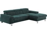 Ecksofa COTTA "Komaris L-Form, B: 244 cm", hunter, B:244cm H:72cm T:166cm, 88% POLYESTER (PES) 12% POLYAMID (PA), Sofas, Ecksofa, mit Kopfteilverstellung, optional Schlaffunktion, Bettkasten & Licht