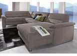 Wohnlandschaft SIT & MORE "Ascara U-Form", grau, B:312cm H:85cm T:204cm, NaturLeder in Sitz und Rücken, Korpus ist mit passendem Kunstleder bezogen.;Luxus-Microfaser (100% Polyester);Softlux-Kunstleder;Primabelle-Microfaser (100% Polyester), Sofas, Wohnlandschaft, inklusive Boxspring/Federkern-Polsterung, wahlweise mit Schlaffunktion