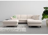 Ecksofa SIT & MORE "Maggiore L-Form", grau (elefant), B:261cm T:224cm, 95% Polyester, 5% Polyamid, Sofas, Ecksofa, wahlweise mit Kopfteilverstellung, Schlaffunktion und Stauraum