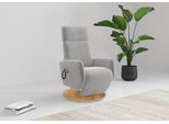 TV-Sessel OTTO HOME "Rochelle, inkl. Kopfteilverstellung & 360 Drehfunktion", grau (hellgrau), B:71cm H:110cm T:82cm, 100% Polyester, Sessel, TV-Sessel, TV-Sessel mit Drehfunktion 360 Grad
