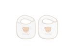Kikkaboo Babylätzchen 2er Set Dream Frottee Waffelpique, Druckknopf, Baumwolle beige