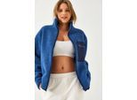 Pluche Ritskraag Faux Bont Jacket