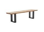 Mid.you Sitzbank, Akazie, Holz, Metall, Akazie, vollmassiv, 2-Sitzer, 160x45x40 cm, Fsc, Esszimmer, Bänke, Sitzbänke