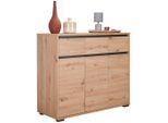 Carryhome Kommode, Anthrazit, Eiche, Kunststoff, 3 Schublade(n) Schubladen, 120x103x48 cm, Beimöbel erhältlich, stehend, Wohnzimmer, Kommoden & Sideboards, Kommoden