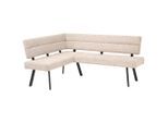 Livetastic Eckbank, Beige, Metall, Textil, 5-Sitzer, L-Form, 190x150 cm, Esszimmer, Bänke, Eckbänke