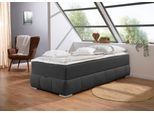 Boxbett OTTO HOME "Wehma ohne Kopfteil inkl. Bettkasten, auch in Überlänge erhältlich", grau (anthrazit), B:104cm L:204cm, Komplettbetten, Boxbett, in H2, H3 & H4 wählbar, inklusive Topper