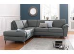 Ecksofa SIT & MORE "Texel L-Form", grau (fango), B:250cm H:87cm T:201cm, Kunstleder SOFTLUX;Luxus-Microfaser (100% Polyester), Sofas, Ecksofa, mit Federkern, wahlweise mit Schlaffunktion und Bettkasten