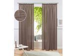 Gardine OTTO HOME "Fiete" Gr. 3, braun, B:140cm H:225cm, Polyester, Gardinen, Gardine, Leinen Optik, Sichtschutz, halbtransparent, einfarbig, Leinenoptik