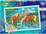 Malen nach Zahlen RAVENSBURGER "CreArt, Pferde im Wasser", bunt, Malvorlagen, KinderB:32cm H:21,5cm, Malen nach Zahlen, Made in Europe, B:32cm H:21,5cm