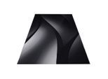 Ayyildiz , Schwarz, Weiß , Textil , Wellen , rechteckig , 120x170 cm , Oeko-Tex® Standard 100 , für Fußbodenheizung geeignet, schmutzabweisend, für Hausstauballergiker geeignet, lichtunempfindlich, antistatisch, pflegeleicht, strapazierfähig, leicht zusammenrollbar ,