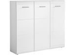 Carryhome Schuhschrank Adana, Weiß, Holzwerkstoff, 10 Fächer, 134x120x36 cm, Beimöbel erhältlich, Garderobe, Schuhaufbewahrung, Schuhschränke