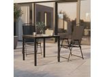 Gardenson , Schwarz , Metall, Glas , quadratisch , 80x76x80 cm , Stühle klappbar ,