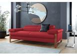 2-Sitzer W.SCHILLIG "finn wahlw. mit Sitztiefenverstellung & Kopfstützenverstellung, bequem", rot (ruby rot z59), B:210cm H:71cm T:106cm, Flachgewebe S22 (100% Polyester);Stoff S37 (100% Polyester);Longlife Xtra-Leder Z59: Glattleder mit modischer Prägung. Hautstärke 0, 9 - 1, 1 mm, Sofas, 2-Sitzer, German Design Award 2016, Fußgestell Nussbaum natur, Breite 210 cm