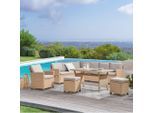 Beldano , Grau, Hellbraun , Kunststoff, Textil , 237x190 cm , wetterfest ,