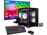 GAMEMAX Gaming-PC-Komplettsystem "MegaDeal Infinity Mini BK 2834 Ryzen 5 7500F 16GB 1TB SSD RTX 5060Ti", Energieeffizienz: D, schwarz, Microsoft Windows 11 Home (64 Bit), 16 GB RAM 1.000 GB SSD, Computer_Komplettsysteme, Windows 11, DDR5 RAM + MSI PRO MP272L LCD-Monitor, 68,6cm (27"), Gaming-PC-Komplettsystem