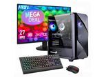 GAMEMAX Gaming-PC-Komplettsystem "MegaDeal Striker 2808 AMD Ryzen 7 5700X 32GB 1TB SSD RTX 5060Ti", Energieeffizienz: D, schwarz, Microsoft Windows 11 Home (64 Bit), 32 GB RAM 1.000 GB SSD, Computer_Komplettsysteme, Windows 11 + MSI PRO MP272L LCD-Monitor, 68,6cm (27"), Gaming-PC-Komplettsystem