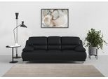 3-Sitzer COTTA "Maranello", schwarz, B:216cm H:86cm T:93cm, 100% Echtleder, Sofas, 3-Sitzer