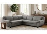 Ecksofa OTTO HOME "Sillkeborg 251 x 251 cm, formschönes Sofa mit dunklen Füßen", grau (hellgrau), B:251cm H:80cm T:251cm, 100% Polyester, Sofas, Ecksofa, mit Schlaffunktion, L-Form, aus Pet Friendly Bezug